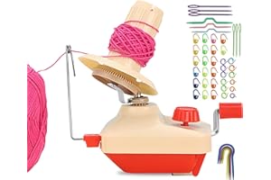 BAIFULAI Avvolgitore di Lana Blu con Avvolgitore - Artigianato a Mano Macchina di Avvolgimento con Pennarello a Punto, Aghi in Plastica