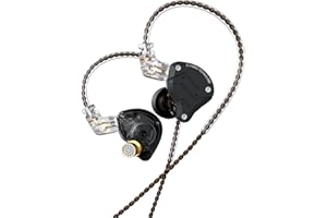 KINBOOFI KZ ZS10 Pro in Ear Monitor, 4BA 1DD KZ Auriculares Multi Driver en el oído IEM, KZ Auricular, Monitor de Escenario para Cantante Guitarrista Baterista (Negro Mate sin micrófono)