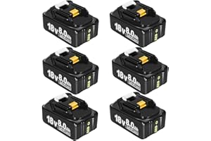 AICIPOW 6 Stück 8.0Ah Ersatzakku für Makita Akku 18V, Kompatibel mit Makita 18V Akku BL1860 BL1840 BL1830 BL1820 BL1815 BL1835 BL1845 Akkus Werkzeuge (8.0Ah-6 Stück)