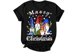 NNGOTD Weihnachtsshirt Damen Lustig Zwerge Weihnachts Für Weihnachtsparty Oberteile Rentier Drucken Pullover T-Shirt Lustige Kurzärmliges Raglan Shirt Blusenshirt Weihnachts-Sweatshirt