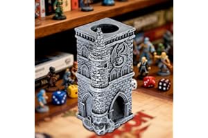 LKKCHER DESIGN D&D Castle Dice Tower, 3D Resin Rolling Trays, Fantasy Tabletop Game Accessories, Dragon Dice Tower Portable, Perfect for DND RPG, Gifts for Player (Dice Not Included)