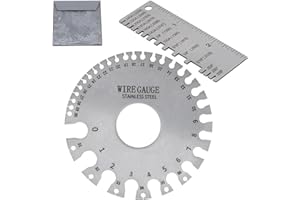 Smgda 2 Pcs Round Dual Sided Wire Gauge 0-36 American Standard Measuring Tool & Metal Sheet Thickness Gauge Stainless Steel Wire Welding Gauge for Wire Cable Sheet Gage