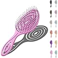 CHIARA AMBRA Bio Friendly Detangling Hair Brush for Women, Men & Children - Hair Straightening Brushes for Straight, Curly & Wet Hair - No Tugging Detangler - Vegan Vent Hairbrush - Rose