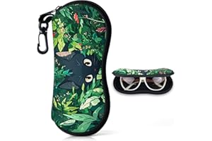 PLAYEXEN Etui Lunettes, Etui a Lunette Souple en Néoprène pour Femmes&Hommes, Porte Lunettes de Protection Rangement Lunettes de Soleil avec Fermeture Eclair, étui Lunettes avec Mousqueton
