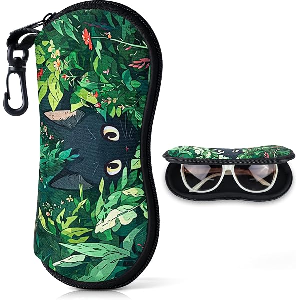 Étui Souple à Lunettes Avec Clip - Néoprène Imperméable - Extra Large 17,8 X 8,1 Cm - Inclus Chiffon Nettoyage
