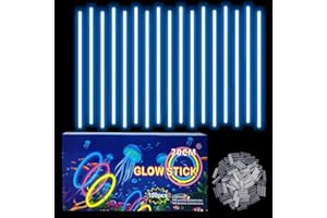 COSORO Braccialetti Luminosi Fluorescenti Blu 100 Pezzi, Colorati Bastoni Bulk con 100 Connettori, Glow Sticks Bambini Adulti per Compleanno, Feste, Carnevale, Capodanno, Pasqua, Halloween