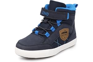 UOVO Winterschuhe Jungen Turnschuhe Unisex-Kinder Warm Gefüttert Sneaker Outdoor Winterstiefel rutschfeste weiche Mid Stiefel 28-39