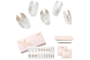 ‎NAILOG Nailog Nagelfolie Selbstklebend,20Pcs Nagelfolien UV Härtend,Langlebige Nagelsticker für Fingernägel,Gel Nagelstreifen Starterset,Geschenk für Frau, Freundin, Muttertagsgeschenk，Snowflake