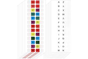 AOZUO 520 Stück A-Z Register, Index Tabs Selbstklebende bunte weiße Buchstabenregister selbstklebende Alphabetische Registerregister kleine Kleberegister Etikettenaufkleber für Büro Notizbuch Lehrbuch