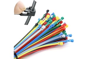 MgcTolBox Bridas Plástico 300mm x 4.8mm, Bridas Reutilizables, Bridas de Colores Verdes Blancas Negras Amarillas Rojas, 100 unidades