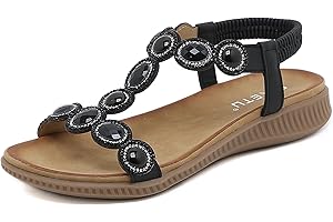 Meik Mangni Mujer Sandalias Planas Verano Bohemio Sandalias de Playa Punta Abierta Clip Toe Pisos Cómodo Casual Zapatos 36-42 EU