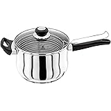 Judge Vista JJ84A Stainless Steel Chip Pan Fryer with Basket and Helper Handle 22cm, with Vented Glass Lid, Induction Ready,