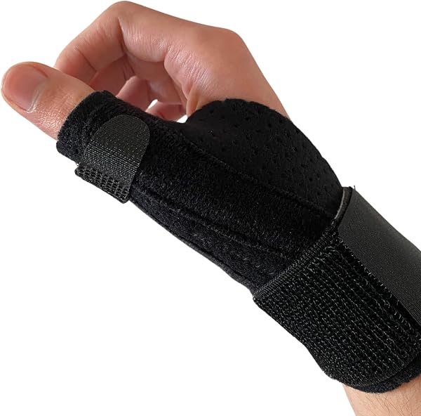DALLAR Férula de Pulgar ajustable para Rizartrosis, tendinitis de Quervain o artritis - Muñequera de Dedo Estabilizadora e Inmovilizadora para las 2 Manos - 1