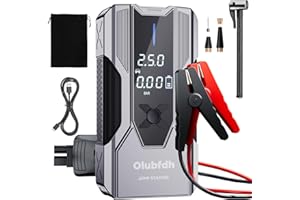 OLUBFDH Avviatore Batteria Auto 4000A,Avviatore Emergenza per Auto12V con LCD, Booster Avviamento con Compressore 150PSI (per 7.0L GAS e 5.5L DIESEL),Jump Starter 65W Carica Rapida, Torcia a LED