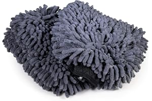 Cosey - 2er Pack, Chenille-Reinigungshandschuh, 19x25cm, grau