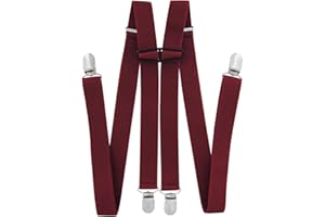 axy Hosenträger für Herren breit 2,5 cm in H-Form mit 4 Hosenträger Clips extra stark längenverstellbar