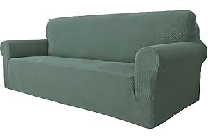 Ystyle Elasticas Funda Sofa 3 Plazas, Fundas de Sofa Ajustables con Reposabrazos, Gruesa Funda Sofá Anti Gatos Perros y Mascotas, Moderna Cubre Sofa Antimanchas Lavable, Verde Claro