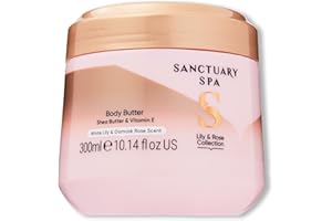 Sanctuary Spa Lily & Rose Burro per il corpo da donna, senza oli minerali, cruelty free e vegano, idratante per il corpo al karitè, 300 ml