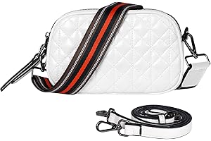 Geestock Leather Cross Body Bag Women, Over Shoulder Bags for Ladies with Two Adjustable Wide Strap, Versatile Women's Cross-body Bags with Multiple Pockets for Shopping Travel Working (White)