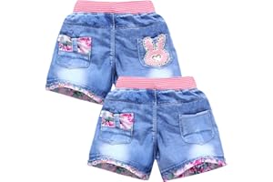 Amur Leopard Kinder Shorts Mädchen Denim Shorts 2er-Pack Sommer Jeans-Shorts Mädchen Casual Jeans Kurzen Hosen