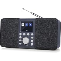 Radio DAB+ MangoKit MD4 - Bluetooth - Haut-Parleur Bois - Double Alarme - Secteur Ou Piles - Écran Couleur - Design Noyer