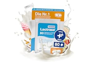 ‎LACTRASE pro natura Lactrase 18000 – 80 Lactase Tabletten bei Lactose-Intoleranz, für den unbeschwerten Genuss von Milch und Milchprodukten