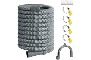 SDLDEER Ablaufschlauch Waschmaschine, 7m Verlängerung, Universeller Abwasserschlauch, inkl. Halterung, Schlauchverbinder und Schlauchschelle