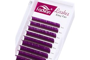FADVAN Extension Ciglia 0.07mm C Curl Lunghezza Mista 8-14mm 2D 3D 5D 10D 12D Viola Extension Ciglia Professionali Easy Fan Ciglia Volume (Viola 0.07 C Mix(8-14)