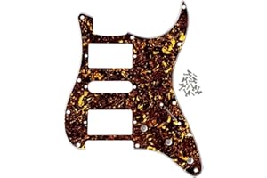 FLEOR 11 trous Strat Pickguard scratchplate SAS avec vis pour Standard Modern American/mexicaine Fender Stratocaster Guita, 4Ply Brown Tortoise Shell