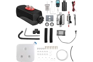 1inchome 2KW / 5KW / 8KW Riscaldatore ad Aria Diesel 12V Riscaldatore di parcheggio per Camion per Barche per Auto con Interruttore LCD (Fibra di Carbonio Nero, 5KW Vecchio Telecomando)