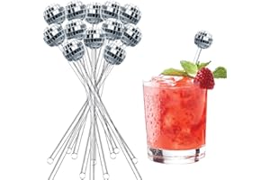 YAVO-EU Disco-Getränke-Rührstäbchen, 20 Stück Trendige Disco Ball Trinkdekoration, Geeignet für Disco-Party Zuhause Bar Tanz Urlaub Geburtstag Weihnachten
