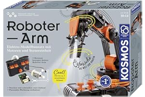 KOSMOS 620028 Roboter-Arm, Modellbausatz für deinen elektrischen Roboterarm, mit 5 Motoren und Steuereinheit, Einführung in die Welt der Robotik, Experimentierkasten