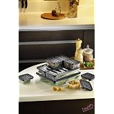 Fevito Storage Container Set 9-Piece Anthracite S-400 That Can Be Used in Microwave and Diffreeze