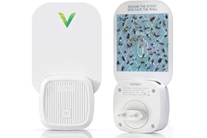 VEYOFLY Piège à Mouche, Piege Moustique, Attrape Mouche, Piege Moustique Interieur, Maison Plus Sûre, Moucherons, Mites, Lumière Anti-Insectes à Brancher (1 Appareils + 3 Cartes de Colle)