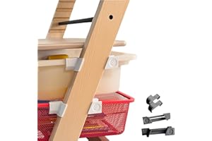 GENERIC EmSoLi Trofast Adapter kompatibel für Hochstuhl Tripp Trapp Stokke für Plastikwannen und Körbe,Haken (Schwarz, Trofast Adapter + 2 Haken)