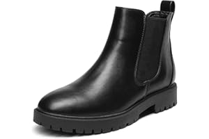 DREAM PAIRS Stivali Chelsea da Donna Stivaletti Alla Caviglia con Tacco Grosso Pelle PU Stivali Fashion Classici da Donna