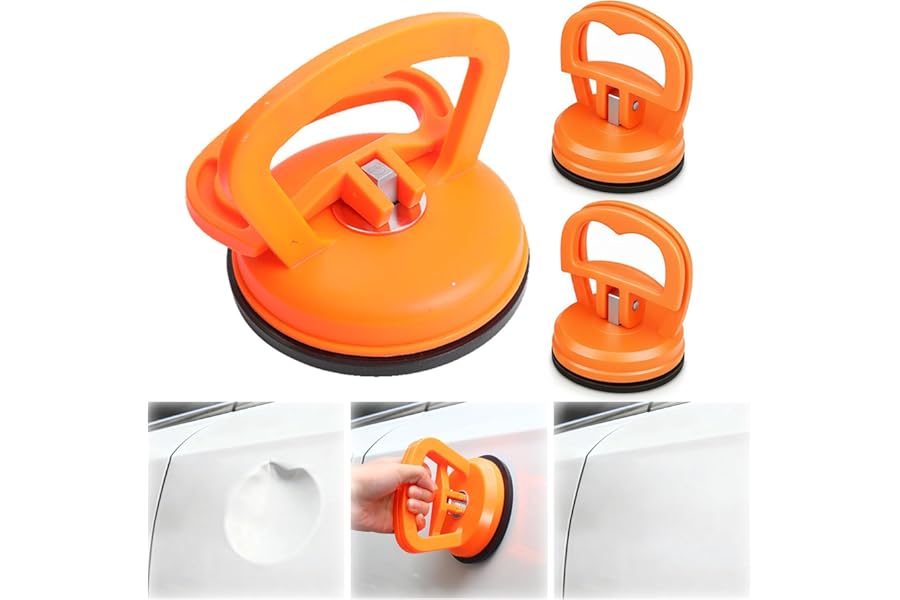 3-Pack Heavy-Duty Dent Puller Kit with Strong Suction Cups | Paintless Car Dent Repair Tool for Auto Body, Glass & Tile Lifting | Universal Dent Removal for Smooth Surfaces & Moving Heavy Objects