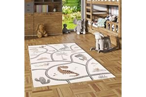 ‎PERGAMON Pergamon Kinder Teppich Maui Kids Dino Straßenteppich Beige in 5 Größen