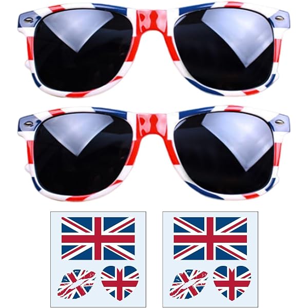Union Jack Sonnenbrille - Blaue Retro-Brille Für Partys, Krönung & Patriotische Feiern