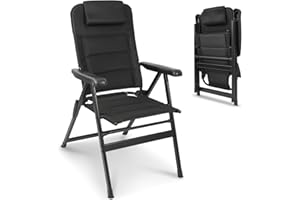 Homecall Campingstuhl Faltbar 150 KG Belastbar Gartenstuhl Klappbar Hochlehner - Balkonstuhl Angelstuhl Terrassenstühle, 6-Fach Verstellbare Rückenlehne mit Armlehne für Camping, Garten, Balkon
