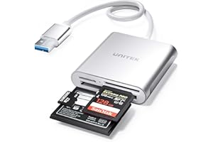 USB SD Card Reader, Unitek USB 3.0 Memory Card Reader Writer Compact Flash Card Adapter for CF/SD/TF Micro SD/Micro SDHC/MD/MMC/SDHC/SDXC UHS-I Card for Windows, Mac – Aluminum [Upgrade Version]