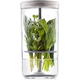 Kilner Ot kabı seti | 1 l geniş ağızlı kavanoz, paslanmaz &ccedil;elik kapaklı ve silikon kaldırıcılı, baharat kabı, otları 3 haftay