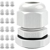Caianwin IP68 20 Pack Cable Gland M20 Cable Glands for Junction Box, Distribution Box, Fuse Box, Surface Mount, Power Box