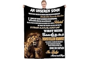 HSIENTPE Personalisierte Decke Geschenk für Sohn Von Eltern, Kuscheldecke An unseren Sohn , Brief Decken Geschenke für den Geburtstag der Sohn zu Weihnachten Abschlussgeschenk Geschenk ,18 Geburtstag Junge