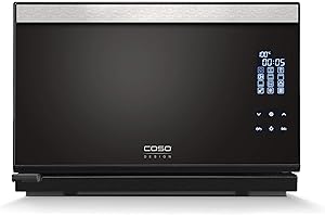 Caso Steam Chef Four vapeur Autonome, 11 fonctions, 40 °C - 220 °C, 25 l en acier inoxydable, réservoir d'eau 1,2 l + 2 plaques de cuisson Noir