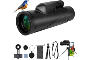 Olycism Telescopio monoculare 12x42 HD FMC BAK4 Prisma Telescopio monoculare portatile per adulti con supporto per smartphone Treppiede Impermeabile Adatto per birdwatching, caccia, concerti