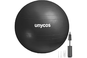 unycos - Palla Fitness Antiscivolo 55/65/75 cm con Pompa, Fitball Anti-Scoppio【Supporta 300 kg】per Pilates, Yoga, Ginnastica, Gravidanza, Esercizi di Equilibrio, Addominali e Spalle