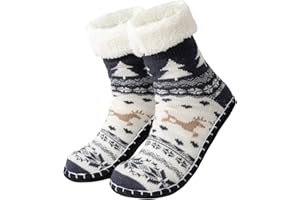 Caudblor Damskie skarpety do przytulania, antypoślizgowe, ciepłe, grube skarpety zimowe, na prezent, skarpety bożonarodzeniowe, do domu, 36-40