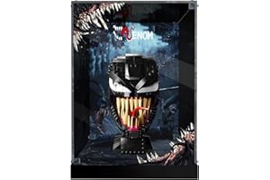 LocoLee Vitrine en acrylique pour masque Lego Venom - Étanche à la poussière - Transparent - Vitrine acrylique - Pour Lego 76187 - Casque Marvel Venom - Vitrine uniquement - Pas de Lego