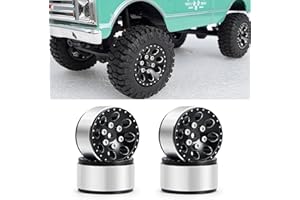 ZUOLAN XUNJIAJIE 4pcs Aluminium Alloy 1.0 RC Beadlock Wheel Rims for 1:24 Axial SCX24 AXI90081 Deadbolt AXI00001 C10 RC Crawler Car Upgrades Accessories
